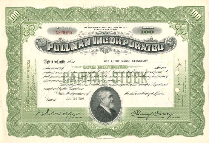 Pullman Incorporated - Stock Certificate